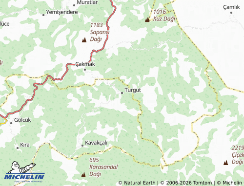 MICHELIN Turgut map - ViaMichelin