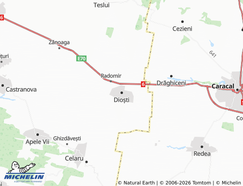 MICHELIN Dioști map - ViaMichelin