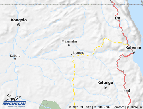 MICHELIN Nyunzu map - ViaMichelin
