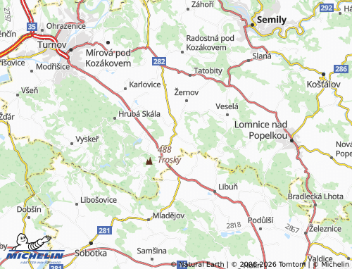 Mappa MICHELIN Rovensko pod Troskami - ViaMichelin