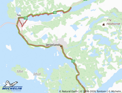 MICHELIN Jørpeland map - ViaMichelin