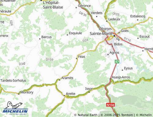 MICHELIN Féas map - ViaMichelin