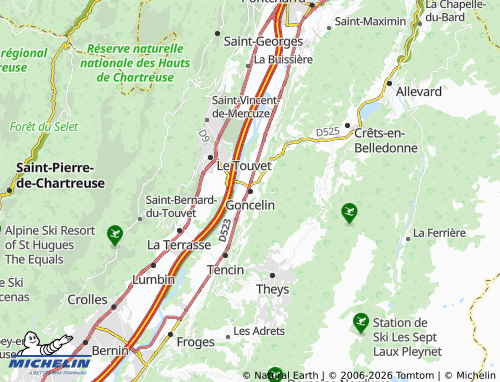 MICHELIN Goncelin map - ViaMichelin