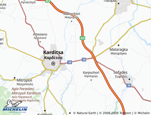 MICHELIN Prodromos map - ViaMichelin