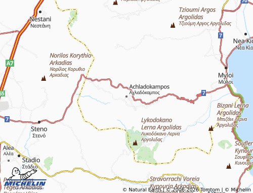 MICHELIN Achladokampos map - ViaMichelin
