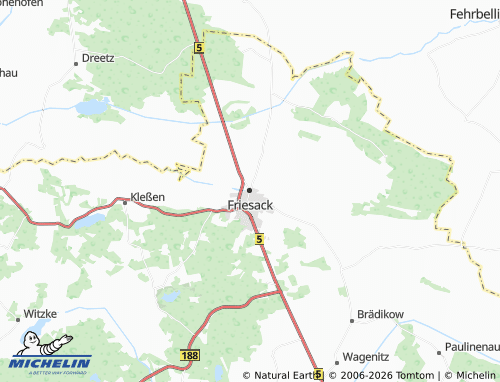 MICHELIN Friesack map - ViaMichelin