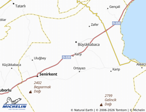 MICHELIN Karşı map - ViaMichelin