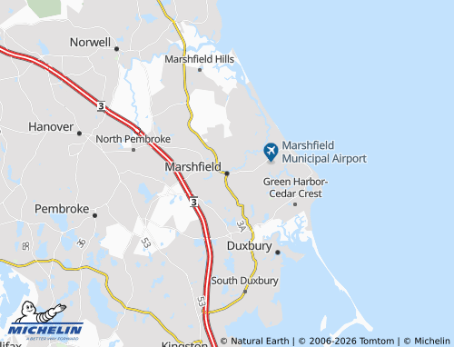 Carte MICHELIN Marshfield - ViaMichelin