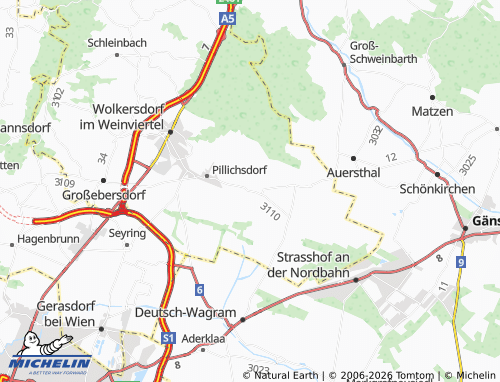 MICHELIN Großengersdorf map - ViaMichelin