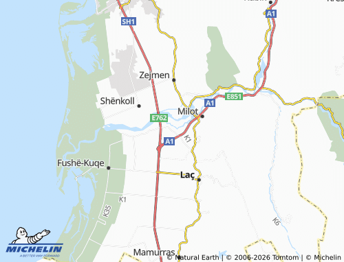 Kaart MICHELIN Fushë-Milot - ViaMichelin