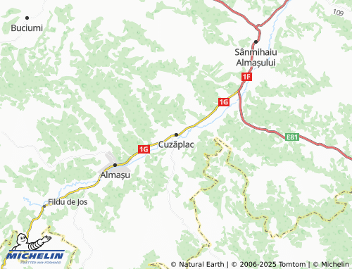 MICHELIN Cuzăplac map - ViaMichelin
