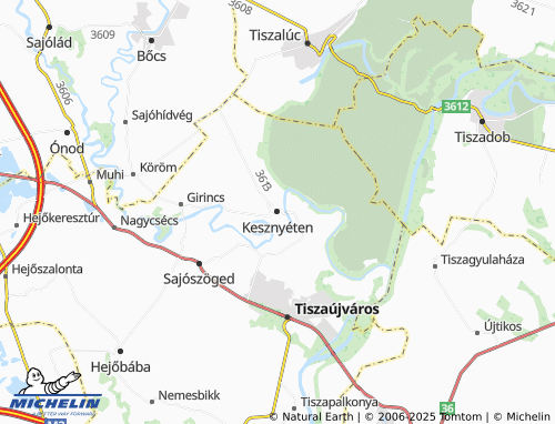 MICHELIN Kesznyéten map - ViaMichelin