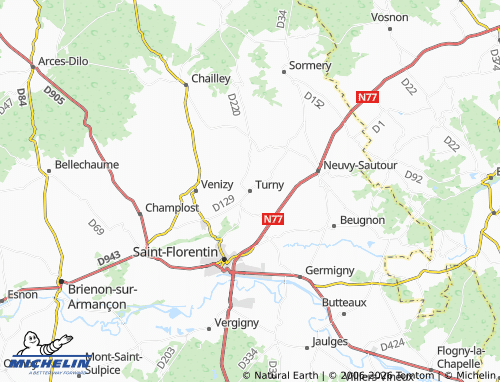 Mappa MICHELIN Turny - ViaMichelin