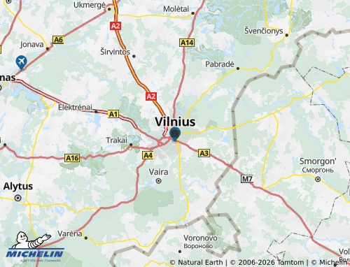 Mapa MICHELIN Vilniaus apskritis - ViaMichelin