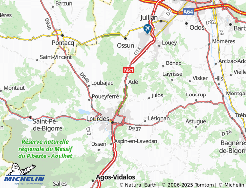 Kaart MICHELIN Saux - ViaMichelin