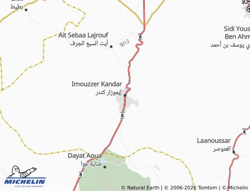 MICHELIN Eemouzar Kindar map - ViaMichelin