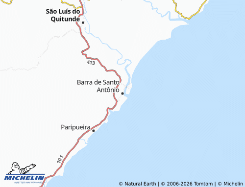 Mappa MICHELIN Barra de Santo Antônio - ViaMichelin