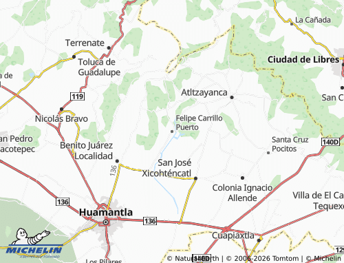MICHELIN Felipe Carrillo Puerto map - ViaMichelin