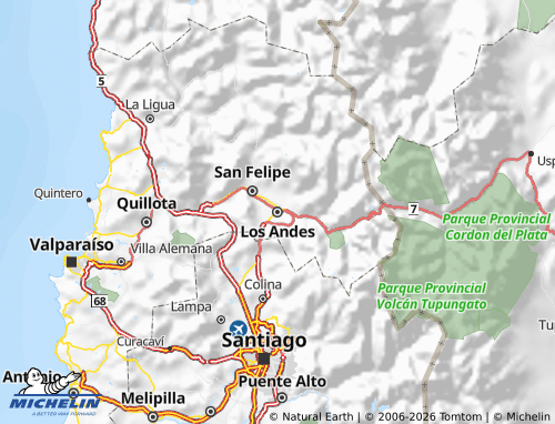 MICHELIN Los Andes map - ViaMichelin