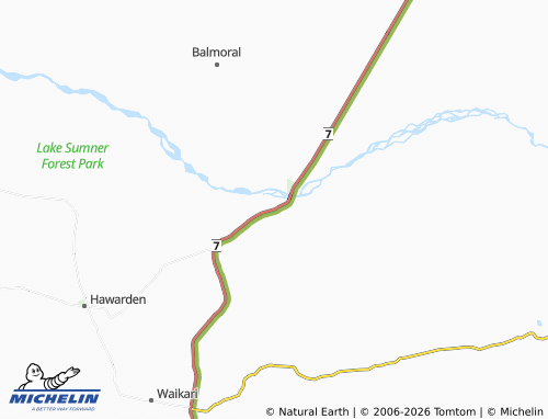 Mapa MICHELIN Hurunui - ViaMichelin