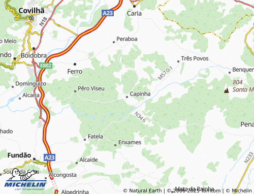 MICHELIN Capinha map - ViaMichelin