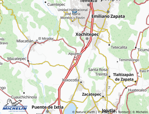 MICHELIN Centro Alpuyeca map - ViaMichelin