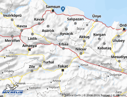 Mapa MICHELIN Erbaa - ViaMichelin