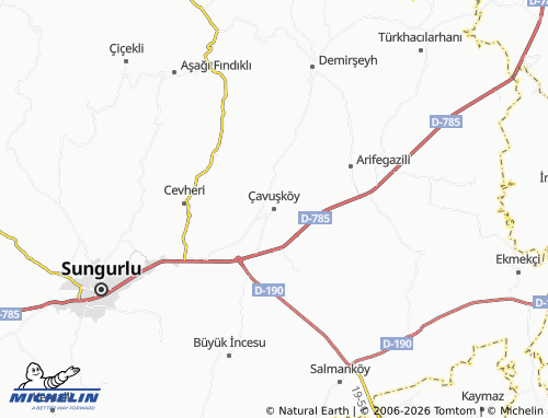MICHELIN Çavuşköy map - ViaMichelin
