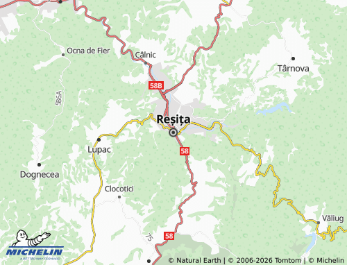 Mappa MICHELIN Reșița - ViaMichelin