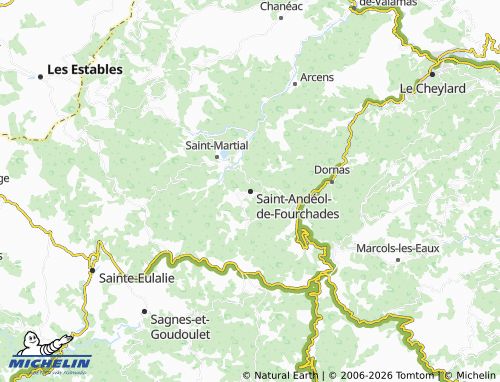 MICHELIN Saint-Andéol-de-Fourchades map - ViaMichelin