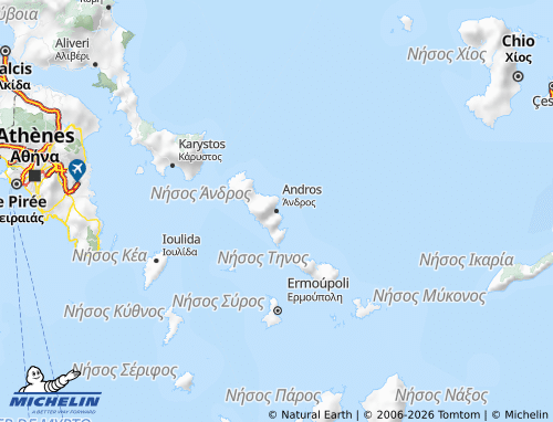 Carte MICHELIN Andros - ViaMichelin