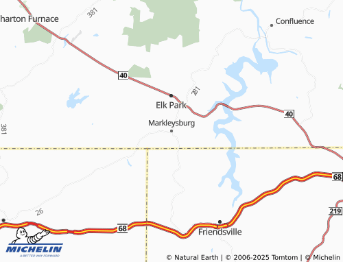 MICHELIN Markleysburg map - ViaMichelin