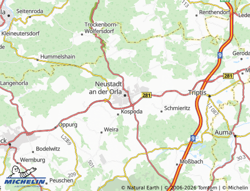 MICHELIN Neustadt an der Orla map - ViaMichelin