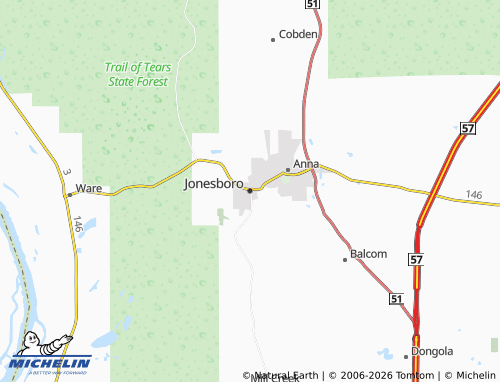 Carte MICHELIN Jonesboro - ViaMichelin