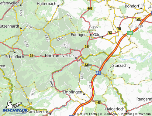 MICHELIN-Landkarte Horb am Neckar - ViaMichelin