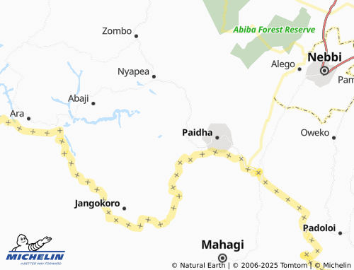 MICHELIN Okeyo map - ViaMichelin