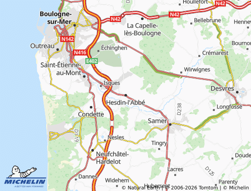 Carte MICHELIN Hesdin-l'Abbé - ViaMichelin