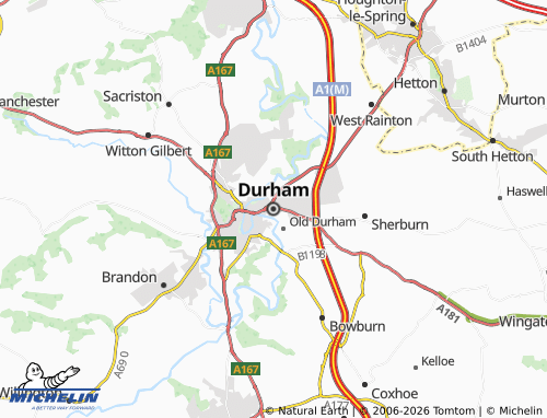 Carte MICHELIN Durham - ViaMichelin