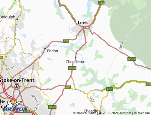 Carte MICHELIN Cheddleton - ViaMichelin