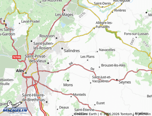 MICHELIN Servas map - ViaMichelin