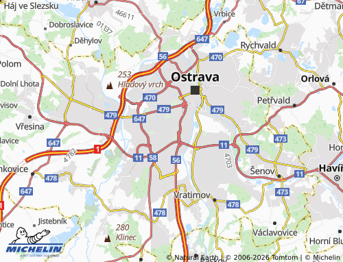 Mappa MICHELIN Vítkovice - ViaMichelin