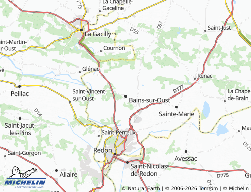 Carte MICHELIN Bains-sur-Oust - ViaMichelin