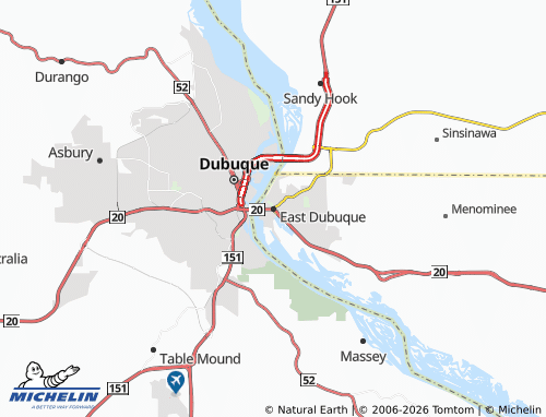 Carte MICHELIN East Dubuque - ViaMichelin