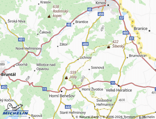 Mappa MICHELIN Lichnov - ViaMichelin