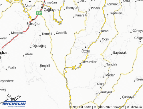 MICHELIN Tepeköy map - ViaMichelin