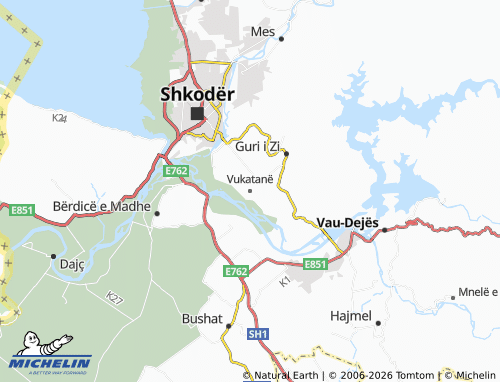 Carte MICHELIN Vukatanë - ViaMichelin