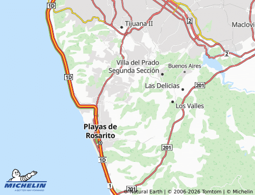 Kaart MICHELIN Real de Rosarito - ViaMichelin