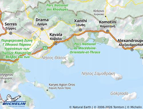 Carte MICHELIN Thasos - ViaMichelin