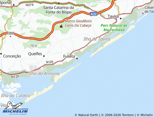 MICHELIN Fuseta map - ViaMichelin