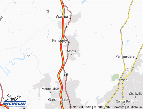 Mapa MICHELIN Morris - ViaMichelin